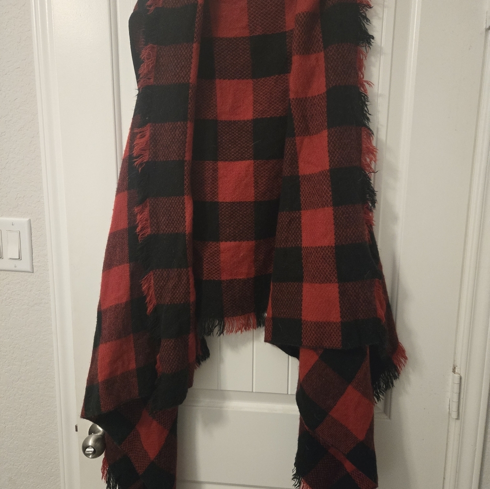 Red & black plaid vest